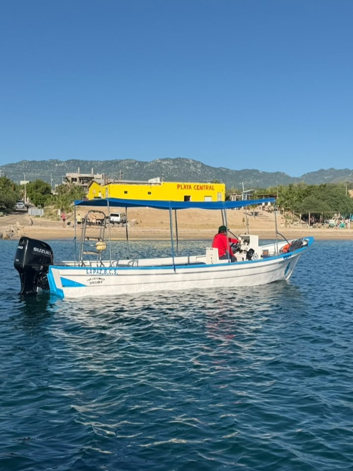 A boat off the beach in La Ventana